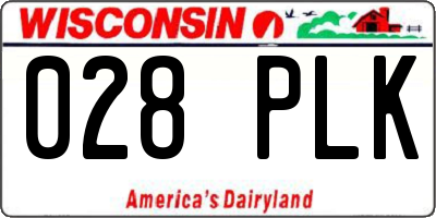WI license plate 028PLK