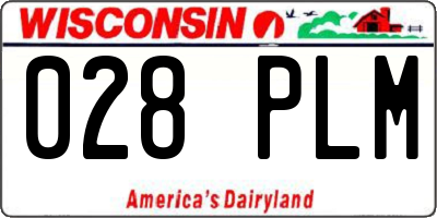 WI license plate 028PLM