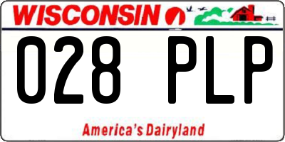 WI license plate 028PLP