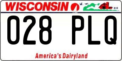 WI license plate 028PLQ