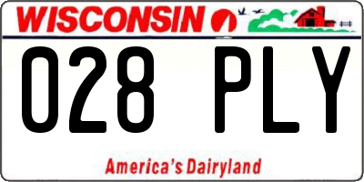 WI license plate 028PLY