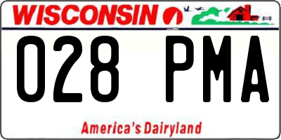 WI license plate 028PMA