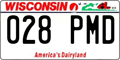 WI license plate 028PMD