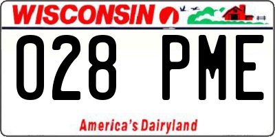 WI license plate 028PME