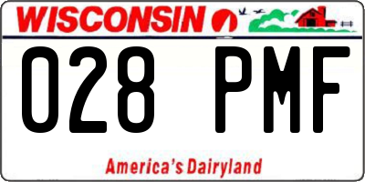 WI license plate 028PMF