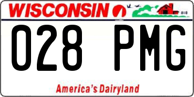 WI license plate 028PMG