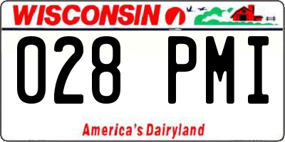 WI license plate 028PMI