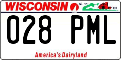 WI license plate 028PML