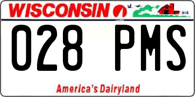 WI license plate 028PMS
