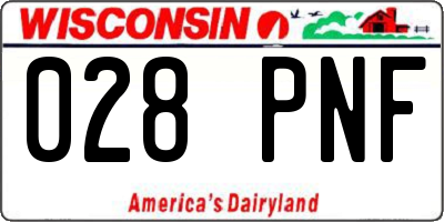 WI license plate 028PNF