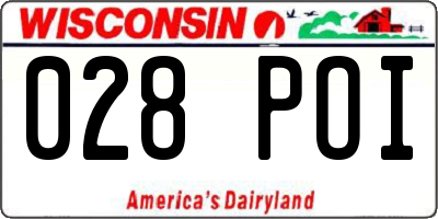 WI license plate 028POI