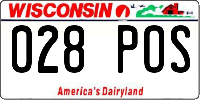 WI license plate 028POS