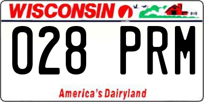 WI license plate 028PRM