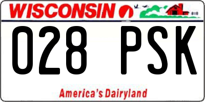 WI license plate 028PSK