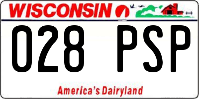 WI license plate 028PSP