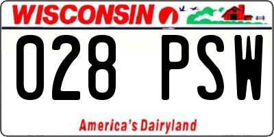 WI license plate 028PSW