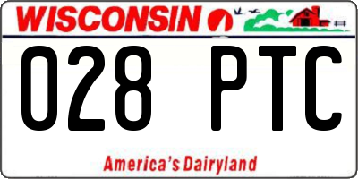WI license plate 028PTC