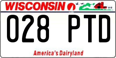 WI license plate 028PTD