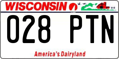 WI license plate 028PTN