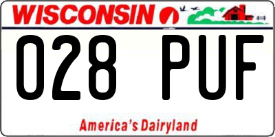 WI license plate 028PUF