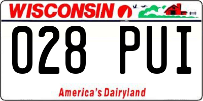 WI license plate 028PUI
