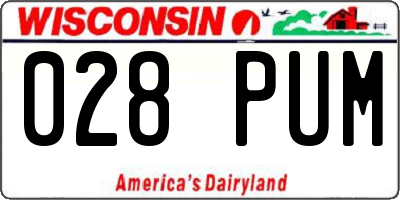 WI license plate 028PUM
