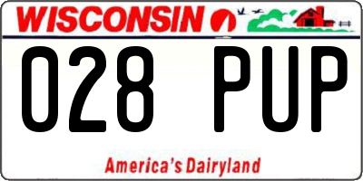 WI license plate 028PUP