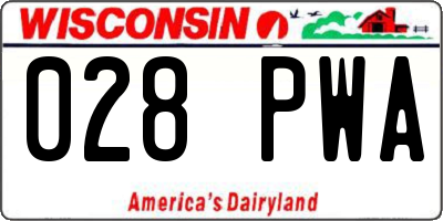 WI license plate 028PWA