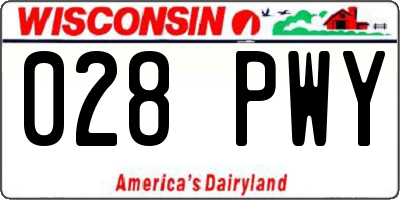 WI license plate 028PWY