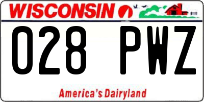 WI license plate 028PWZ