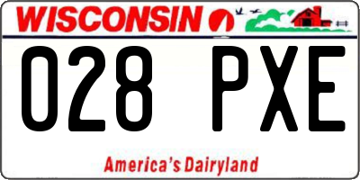 WI license plate 028PXE
