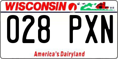 WI license plate 028PXN