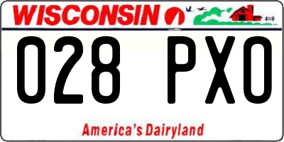 WI license plate 028PXO