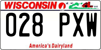 WI license plate 028PXW
