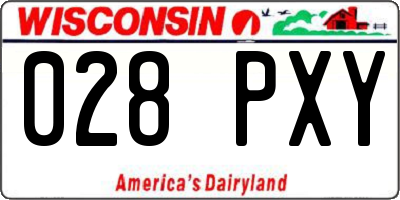 WI license plate 028PXY