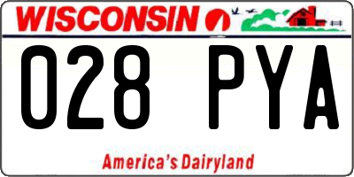 WI license plate 028PYA