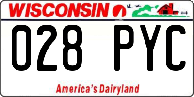 WI license plate 028PYC