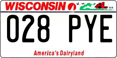 WI license plate 028PYE