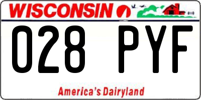 WI license plate 028PYF