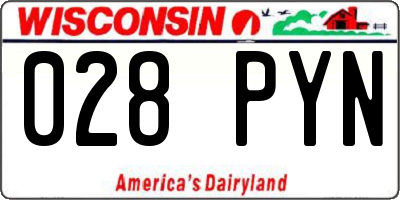 WI license plate 028PYN