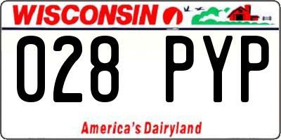 WI license plate 028PYP