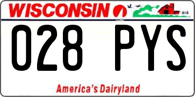 WI license plate 028PYS