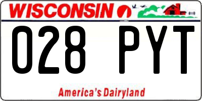 WI license plate 028PYT