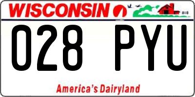 WI license plate 028PYU