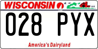 WI license plate 028PYX