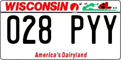 WI license plate 028PYY