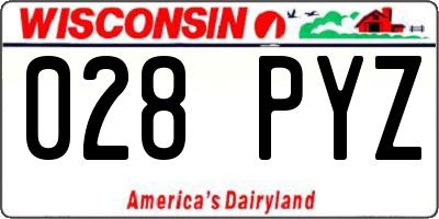 WI license plate 028PYZ