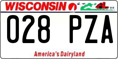 WI license plate 028PZA