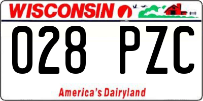 WI license plate 028PZC