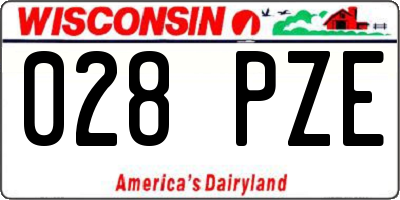 WI license plate 028PZE